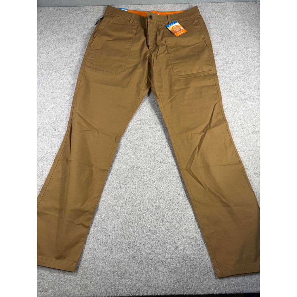 Columbia Mens Flex ROC Utility Pants 36x34 Straight Leg British Tan AM5509-257